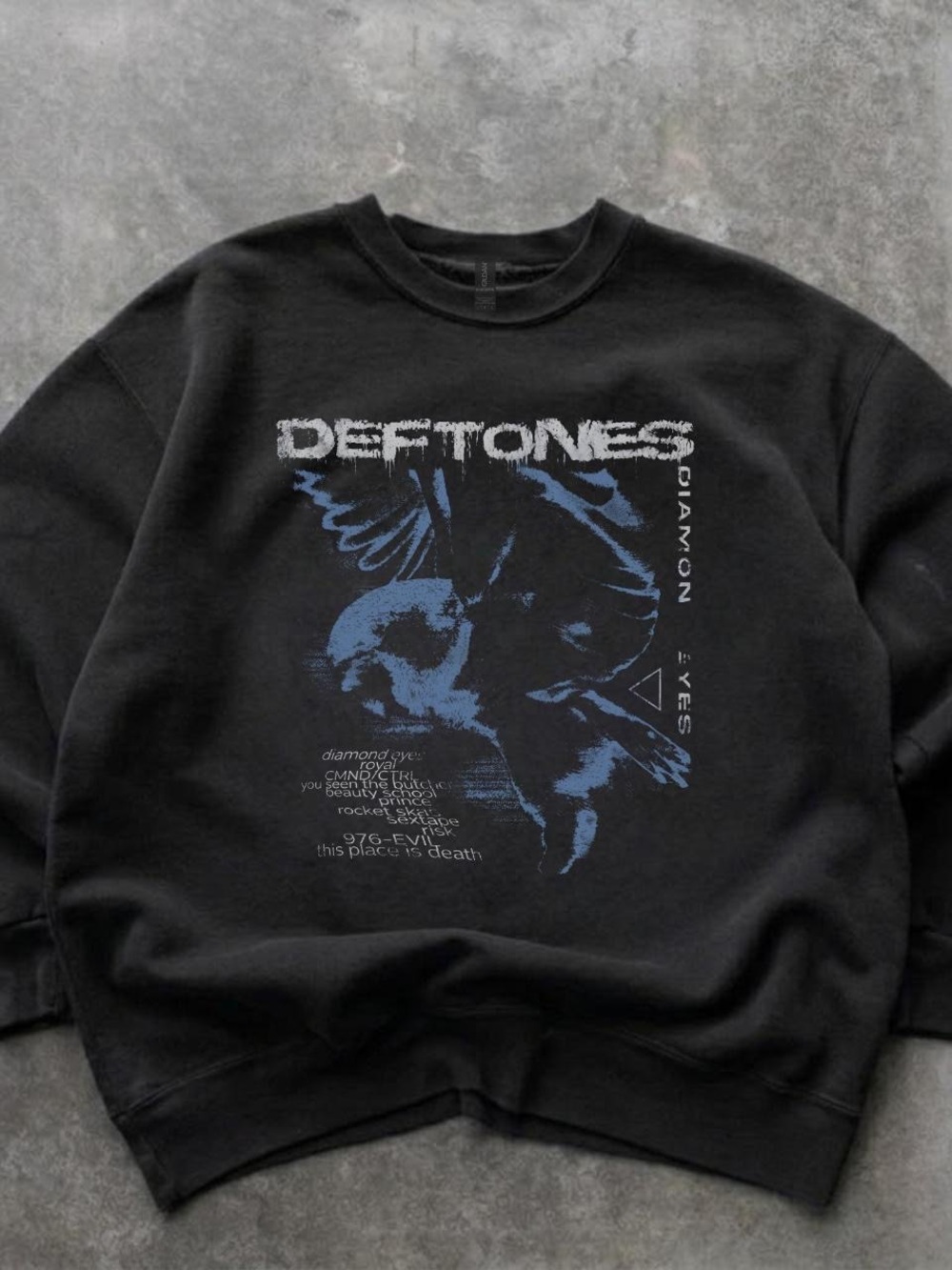 Gildan Black Crewneck Sweatshirt with Blue Band Graphic